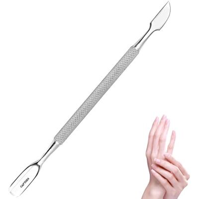 AFTREN Poussez cuticules, grattoir de 8 mm, nettoyant les ongles, dissolvant pour vernis à ongles, outil de manucure et pédicure, coupe-ongles à double extrémité pour mains et pieds en acier inoxydable. AFTREN Poussez cuticules, grattoir de 8 mm, nettoyant les ongles, dissolvant pour vernis à ongles, outil de manucure et pédicure, coupe-ongles à double extrémité pour mains et pieds en acier inoxydable.