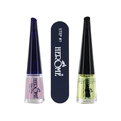 Herome 3-en-1 Nail Essentials Set (Jaune) Travel Set Soin Réparateur pour les Ongles Secs et Striés- Avec Huile Nourissante pour Ongles, Lime à Ongles et Base Coat Herome 3-en-1 Nail Essentials Set (Jaune) Travel Set Soin Réparateur pour les Ongles Secs et Striés- Avec Huile Nourissante pour Ongles, Lime à Ongles et Base Coat