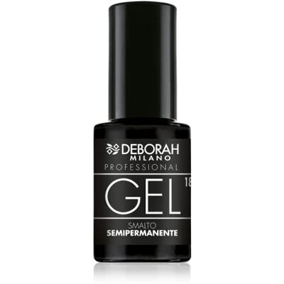 DEBORAH Milano Professional Vernis gel semi-permanent n°18 noir effet plumping longue durée donne des ongles intenses et brillants, 4,5 ml DEBORAH Milano Professional Vernis gel semi-permanent n°18 noir effet plumping longue durée donne des ongles intenses et brillants, 4,5 ml