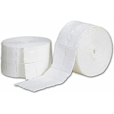 Xanitalia Pads pour ongles professionnels, 2 rouleaux de cellulose pour reconstruction des ongles, 1000 tampons prédécoupés, lingettes pour nail art Xanitalia Pads pour ongles professionnels, 2 rouleaux de cellulose pour reconstruction des ongles, 1000 tampons prédécoupés, lingettes pour nail art