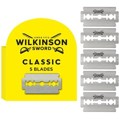 Wilkinson Sword Lot de 5 lames classiques à double tranchant Wilkinson Sword Lot de 5 lames classiques à double tranchant