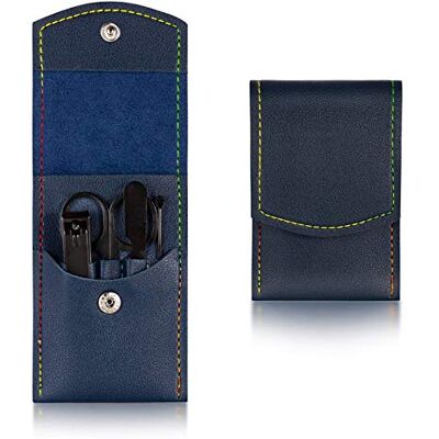 KLVN Ensemble professionnel de 4 à 23 pièces pour manucure et pédicure En acier inoxydable Ciseaux à cuticules Pince à épiler Lime à ongles 4 pièces Bleu KLVN Ensemble professionnel de 4 à 23 pièces pour manucure et pédicure En acier inoxydable Ciseaux à cuticules Pince à épiler Lime à ongles 4 pièces Bleu