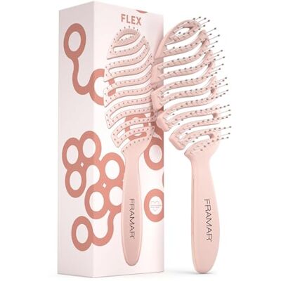 FRAMAR Brosse à cheveux mouillés – Brosse à cheveux courbée pour femme à poils doux, brosse à cheveux bouclés, FRAMAR Brosse à cheveux mouillés – Brosse à cheveux courbée pour femme à poils doux, brosse à cheveux bouclés,