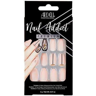 Ardell Nail Addict Premium Artificial Nail Set Blush Geometric Crystals Ardell Nail Addict Premium Artificial Nail Set Blush Geometric Crystals