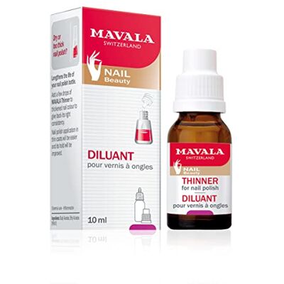 MAVALA Diluant pour Vernis à Ongles Trop Épais Produit de Manucure Fluidifiant Efficace Bouchon Doseur Format 10ml Économique Flacon Recyclable 10ml MAVALA Diluant pour Vernis à Ongles Trop Épais Produit de Manucure Fluidifiant Efficace Bouchon Doseur Format 10ml Économique Flacon Recyclable 10ml