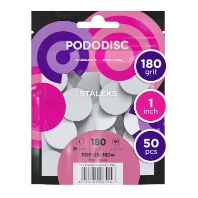 STALEKS PRO Lot de 50 limes de rechange pour disques de pédicure Pododisc L Grain 180 Blanc STALEKS PRO Lot de 50 limes de rechange pour disques de pédicure Pododisc L Grain 180 Blanc