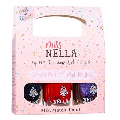 MISS NELLA Lot de 3 vernis à ongles spécialement conçus pour les enfants (pack d'Halloween) MISS NELLA Lot de 3 vernis à ongles spécialement conçus pour les enfants (pack d'Halloween)