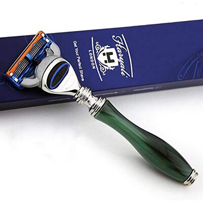Haryali London Nouveau Edition 5 Edge Rasoir avec manche en résine vert mousse Collection spéciale de Rasage profond Qualité classique Haryali London Nouveau Edition 5 Edge Rasoir avec manche en résine vert mousse Collection spéciale de Rasage profond Qualité classique