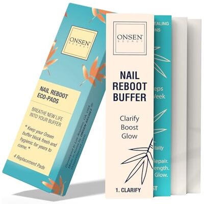 ONSEN Secret Nail Buffer Block Replacement Pads 3 Way Buffing Smooth Shine Natural Nail Buffing Pads w/ 3 Sides Coarse, Soft, Silky, Nail Buffer Replacement Pads Only 4 Combo Pads 1 Pack ONSEN Secret Nail Buffer Block Replacement Pads 3 Way Buffing Smooth Shine Natural Nail Buffing Pads w/ 3 Sides Coarse, Soft, Silky, Nail Buffer Replacement Pads Only 4 Combo Pads 1 Pack