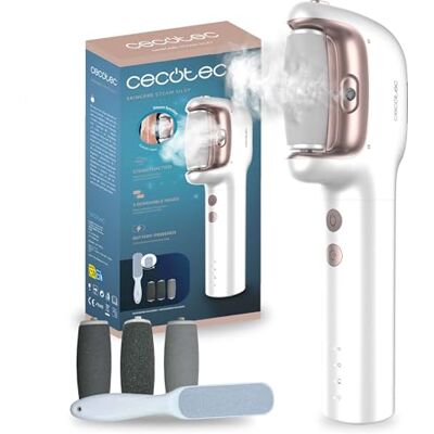 Cecotec Lime électrique pour pieds durs avec batterie rechargeable SkinCare Steam Silky. Fonction vapeur, 3 têtes, étanche IPX7, 3 vitesses, grattoir supplémentaire, réservoir d'eau aimanté Cecotec Lime électrique pour pieds durs avec batterie rechargeable SkinCare Steam Silky. Fonction vapeur, 3 têtes, étanche IPX7, 3 vitesses, grattoir supplémentaire, réservoir d'eau aimanté