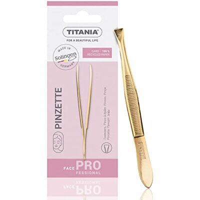 TITANIA Pince à épiler entièrement plaquée or droite 12 g TITANIA Pince à épiler entièrement plaquée or droite 12 g