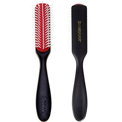 Denman Curly Hair Brush D143 (Black) 5 Row Long Handle Styling Brush for Detangling, Separating, Shaping and Defining Curls,Fringes & Bangs For Women and Men Denman Curly Hair Brush D143 (Black) 5 Row Long Handle Styling Brush for Detangling, Separating, Shaping and Defining Curls,Fringes & Bangs For Women and Men