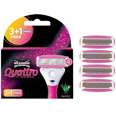 Wilkinson Sword Quattro for Women Lot de 4 lames de rasoir pour femme Wilkinson Sword Quattro for Women Lot de 4 lames de rasoir pour femme