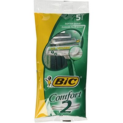 BIC Comfort 2 Twin Blade Lot de 5 rasoirs jetables BIC Comfort 2 Twin Blade Lot de 5 rasoirs jetables