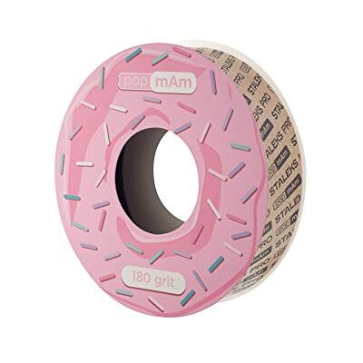 Staleks PRO Rechange Roll, Bobinail, Donut Trousse à ongles professionnelle en pochette, jetable, base droite, grain 180, ATSC-180 Staleks PRO Rechange Roll, Bobinail, Donut Trousse à ongles professionnelle en pochette, jetable, base droite, grain 180, ATSC-180