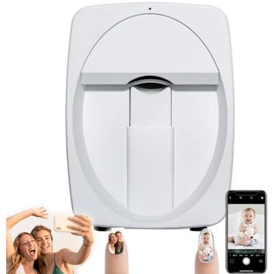 pealiritansemen Machine d'imprimante de nail art, imprimante à ongles automatique, portable pour la maison et le salon, prise en charge de la connexion de téléphone portable, studio pour enfants/ongles, blanc pealiritansemen Machine d'imprimante de nail art, imprimante à ongles automatique, portable pour la maison et le salon, prise en charge de la connexion de téléphone portable, studio pour enfants/ongles, blanc