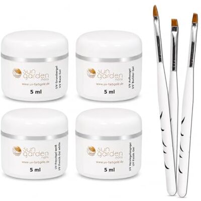 Sun Gel UV Classique Set 4x 5 ml y Compris Brush Set Sun Gel UV Classique Set 4x 5 ml y Compris Brush Set