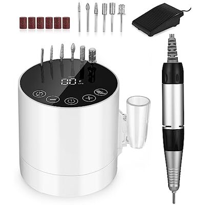 jutyum YXDMJ Lot de 6 coupe-ongles électriques en aluminium 35000 tr/min Écran LCD Boutons tactiles Pédale jutyum YXDMJ Lot de 6 coupe-ongles électriques en aluminium 35000 tr/min Écran LCD Boutons tactiles Pédale