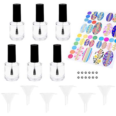 Kare & Kind Bouteilles de vernis à ongles vides avec brosses Dupont Lot de 6 Verre transparent Avec entonnoirs (pour un remplissage facile) et boules à mélanger (pour de meilleurs résultats de mélange) Kare & Kind Bouteilles de vernis à ongles vides avec brosses Dupont Lot de 6 Verre transparent Avec entonnoirs (pour un remplissage facile) et boules à mélanger (pour de meilleurs résultats de mélange)