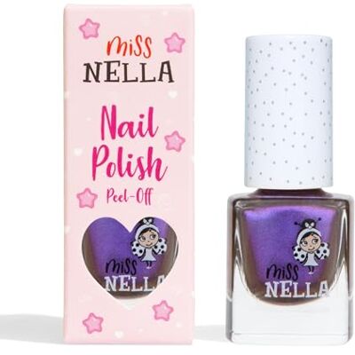 MISS NELLA Galactic Unicorn – Vernis à ongles violet spécial avec des paillettes pour enfants, formule Peel-off, à base d'eau et sans odeur MISS NELLA Galactic Unicorn – Vernis à ongles violet spécial avec des paillettes pour enfants, formule Peel-off, à base d'eau et sans odeur