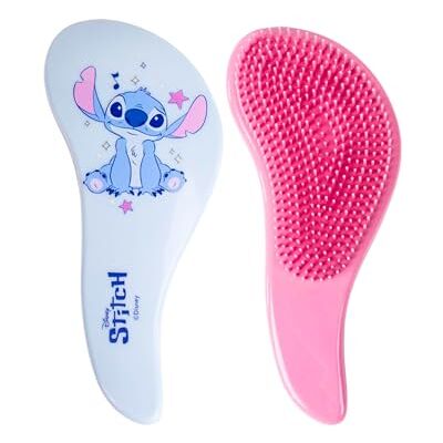 Disney Stitch Brosse à cheveux pour filles, design Stitch Peigne démêlant Brosse anti-tiraillement, cadeau pour femme adolescente et fille Disney Stitch Brosse à cheveux pour filles, design Stitch Peigne démêlant Brosse anti-tiraillement, cadeau pour femme adolescente et fille