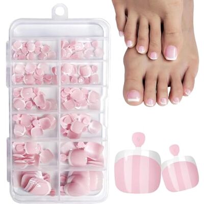 LXYNALI Lot de 120 ongles artificiels pour orteils Courts carrés Couverture complète Faux ongles pour nail art DIY LXYNALI Lot de 120 ongles artificiels pour orteils Courts carrés Couverture complète Faux ongles pour nail art DIY