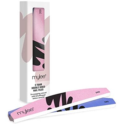 MYLEE Lime à ongles en mousse à double grain 200/280, Lot de 2 Lime à ongles à double face, Manucure professionnelle à domicile, prépare, polit et parfait les ongles, les lisse et les fait briller MYLEE Lime à ongles en mousse à double grain 200/280, Lot de 2 Lime à ongles à double face, Manucure professionnelle à domicile, prépare, polit et parfait les ongles, les lisse et les fait briller