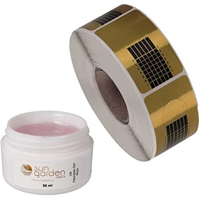 Sun Gel UV de Construction en Fibre de Verre Rose Transparent 30 ml avec 500 Pochoirs de Modelage Sun Gel UV de Construction en Fibre de Verre Rose Transparent 30 ml avec 500 Pochoirs de Modelage