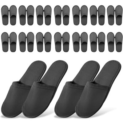 LEKEFETO Lot de 15 paires de pantoufles d'hôtel grises : chaussons jetables antidérapants, confortables et respirants, en tissu éponge, unisexes, pour invités d'hôtel et spa LEKEFETO Lot de 15 paires de pantoufles d'hôtel grises : chaussons jetables antidérapants, confortables et respirants, en tissu éponge, unisexes, pour invités d'hôtel et spa