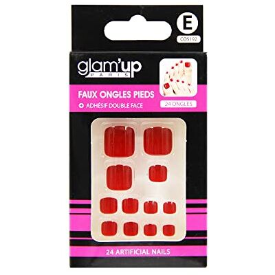 Glam Up Glam’Up Paris Faux Ongles Pieds Pleine Couverture Facile à Utiliser 24 Faux Ongles par Boîte + Adhésifs Double Face Forme Carrée Arrondie N°192 Rouge Glam Up Glam’Up Paris Faux Ongles Pieds Pleine Couverture Facile à Utiliser 24 Faux Ongles par Boîte + Adhésifs Double Face Forme Carrée Arrondie N°192 Rouge