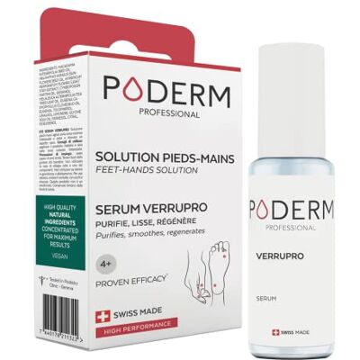 PODERM – VERRUPRO HAND- EN VOETOPLOSSING – Olie Serum / 100% Natuurlijke Ingrediënten – Professionele Verzorging – Eenvoudig & Snel – Swiss Made PODERM – VERRUPRO HAND- EN VOETOPLOSSING – Olie Serum / 100% Natuurlijke Ingrediënten – Professionele Verzorging – Eenvoudig & Snel – Swiss Made