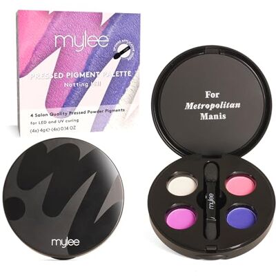 MYLEE Palette de pigments pressés pour ongles Notting Hill 4 pigments mats, Nail Art audacieux en dégradé et ombré, avec applicateur éponge, pour la manucure MYLEE Palette de pigments pressés pour ongles Notting Hill 4 pigments mats, Nail Art audacieux en dégradé et ombré, avec applicateur éponge, pour la manucure