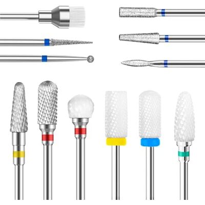 Carehabi 12 Pièces Broderie Ponceuse Ongles, Professionnelle embout ponceuse ongles ceramique pour Enlever le gel et les Cuticules Carehabi 12 Pièces Broderie Ponceuse Ongles, Professionnelle embout ponceuse ongles ceramique pour Enlever le gel et les Cuticules