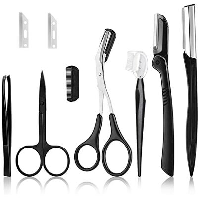 Ancuioyz Kit de Sourcils, Ciseaux à Sourcils 9 Pièces Ensemble d'outils de Coupe de Sourcils, Avec Pince à Epiler, Tondeuse à Sourcils, Couteau à Sourcils, Peigne à Sourcils Ancuioyz Kit de Sourcils, Ciseaux à Sourcils 9 Pièces Ensemble d'outils de Coupe de Sourcils, Avec Pince à Epiler, Tondeuse à Sourcils, Couteau à Sourcils, Peigne à Sourcils