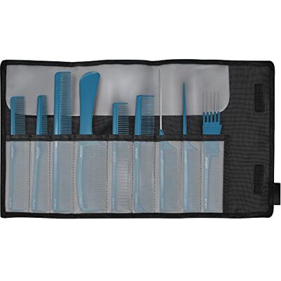 JAGUAR Atlantic Lot de 9 peignes antistatiques en plastique avec étui JAGUAR Atlantic Lot de 9 peignes antistatiques en plastique avec étui