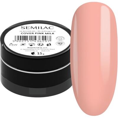 Semilac Modèle Pink Milk - Gel de construction couvrant 15ml Semilac Modèle Pink Milk - Gel de construction couvrant 15ml