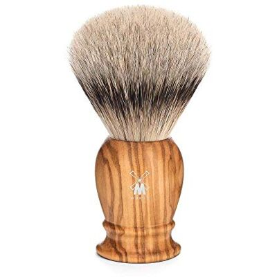 MÜHLE Blaireau à raser Série classique Pointe argentée Blaireau L Bois d'olivier MÜHLE Blaireau à raser Série classique Pointe argentée Blaireau L Bois d'olivier