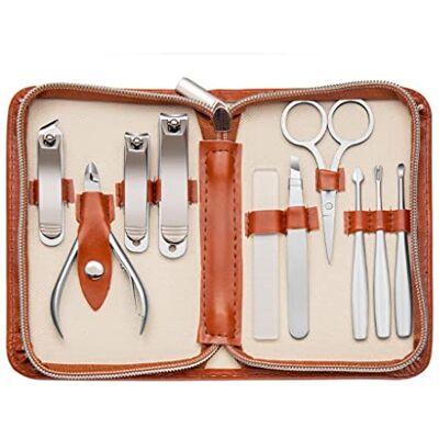 HPTHLY Coupe-ongles en acier inoxydable Ciseaux de pédicure Outil de manucure Sac de rangement portable en cuir HPTHLY Coupe-ongles en acier inoxydable Ciseaux de pédicure Outil de manucure Sac de rangement portable en cuir