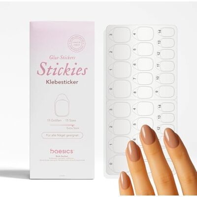 Baesics Lot de 900 autocollants pour ongles, en différentes tailles, extra forts, double face, pour faux ongles et ongles à presser Transparent Baesics Lot de 900 autocollants pour ongles, en différentes tailles, extra forts, double face, pour faux ongles et ongles à presser Transparent