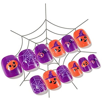 Kelisdi Lot de 24 faux ongles à presser motif chauve-souris et arbre mort pour enfants et adultes Couverture complète Kelisdi Lot de 24 faux ongles à presser motif chauve-souris et arbre mort pour enfants et adultes Couverture complète