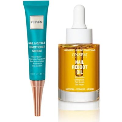 ONSEN Secret Nail Reboot Duo Soin naturel pour ongles et cuticules avec crème (30 ml) et huile cuticle (35 ml) Répare, renforce et embellit visiblement les ongles endommagés ONSEN Secret Nail Reboot Duo Soin naturel pour ongles et cuticules avec crème (30 ml) et huile cuticle (35 ml) Répare, renforce et embellit visiblement les ongles endommagés