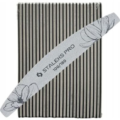 Staleks Expert NFE-40 Lot de 25 limes à ongles demi-lune double face Grain 100/180 g Couche fine en mousse Staleks Expert NFE-40 Lot de 25 limes à ongles demi-lune double face Grain 100/180 g Couche fine en mousse