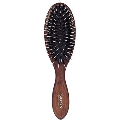 PLISSON Brosse à Cheveux Pneumatique pour Femmes et Hommes, Petit Modèle Brosse Traditionnelle, Bois Naturel, Pur Poils de Sanglier, Picots en Nylon Fabrication Française PLISSON Brosse à Cheveux Pneumatique pour Femmes et Hommes, Petit Modèle Brosse Traditionnelle, Bois Naturel, Pur Poils de Sanglier, Picots en Nylon Fabrication Française