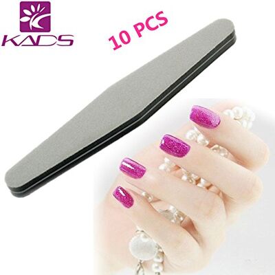 KADS Lot de 10 limes à ongles 100/180 polissoirs pour nail art, pédicure, manucure (gris) Outil de manucure et pédicure gris KADS Lot de 10 limes à ongles 100/180 polissoirs pour nail art, pédicure, manucure (gris) Outil de manucure et pédicure gris