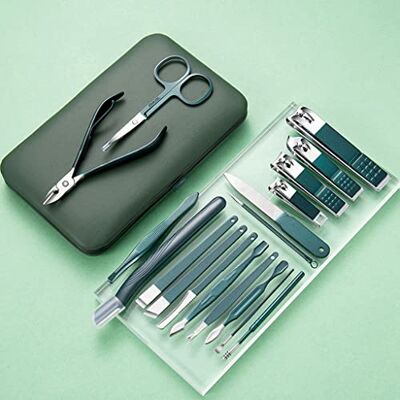 HPTHLY Ciseaux à ongles en acier inoxydable vert foncé Coupe-ongles Outil de pédicure Pince à cuticules HPTHLY Ciseaux à ongles en acier inoxydable vert foncé Coupe-ongles Outil de pédicure Pince à cuticules