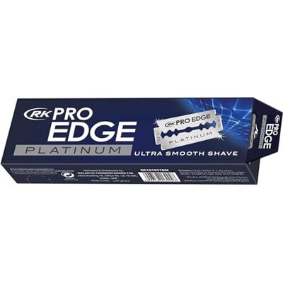 RK ProEdge Platinum Lames de Rasoir Double Tranchant Lot de 100 Lames de Rasage en Acier Inoxydable pour Rasoir de Sûreté Homme Rasage Traditionnel Précis et Confortable RK ProEdge Platinum Lames de Rasoir Double Tranchant Lot de 100 Lames de Rasage en Acier Inoxydable pour Rasoir de Sûreté Homme Rasage Traditionnel Précis et Confortable