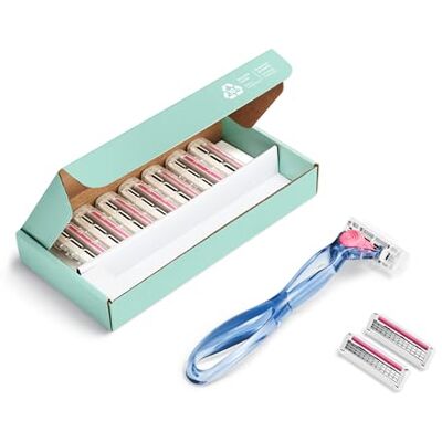 BIC Razors Click 3 Soleil Sensitive Rasoir Rechargeable Femme, Manche 30% Plastique Recyclé, 10 Recharges, Bande Lubrifiante, Bleu Pack de 11 BIC Razors Click 3 Soleil Sensitive Rasoir Rechargeable Femme, Manche 30% Plastique Recyclé, 10 Recharges, Bande Lubrifiante, Bleu Pack de 11