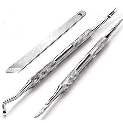 BLESWIN Outils de manucure et de pédicure multifonctions Lève-ongles à double extrémité, outil pour ongles incarnés, coupe-callosités et coupe-ongles 100% acier inoxydable Poignée antidérapante BLESWIN Outils de manucure et de pédicure multifonctions Lève-ongles à double extrémité, outil pour ongles incarnés, coupe-callosités et coupe-ongles 100% acier inoxydable Poignée antidérapante