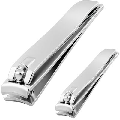 SS INSTRUMENTX Coupe-ongles robustes en acier inoxydable pour hommes et femmes (Argent Lot de 2) SS INSTRUMENTX Coupe-ongles robustes en acier inoxydable pour hommes et femmes (Argent Lot de 2)