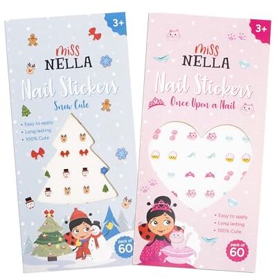 MISS NELLA Naild It Lot de 60 autocollants pour ongles pour enfants de 3 ans et plus Motif princesse et hiver Facile à appliquer MISS NELLA Naild It Lot de 60 autocollants pour ongles pour enfants de 3 ans et plus Motif princesse et hiver Facile à appliquer